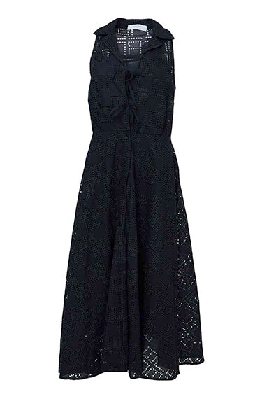 Beatrice B Broderie Black Dress