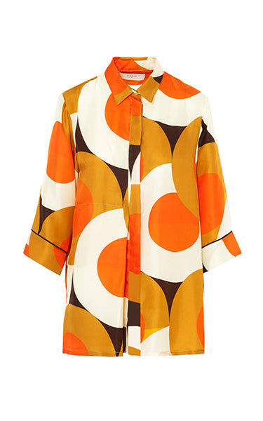 Beatrice B Circle Print Silk Blouse