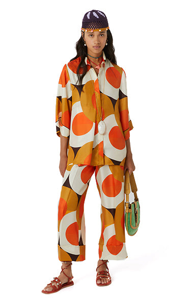 Beatrice B Circle Print Silk Blouse