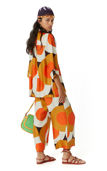 Beatrice B Circle Print Silk Blouse