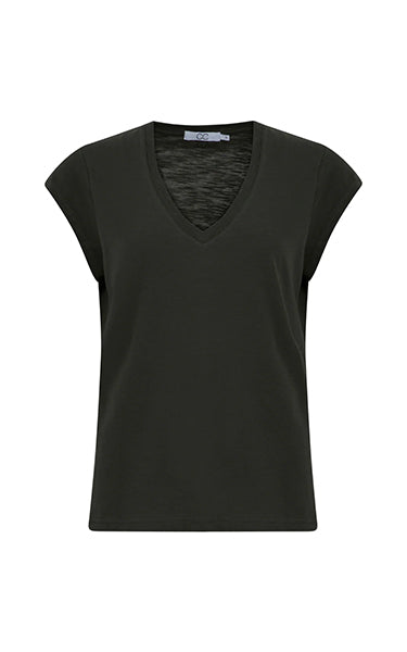 Coster Copenhagen CC Heart V Neck Tee Black