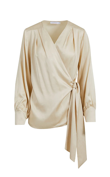 Coster Copenhagen Wrap Silky Blouse Cream
