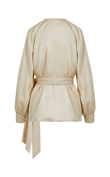 Coster Copenhagen Wrap Silky Blouse Cream