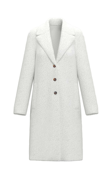 Emme Ghinea Boucle Coat Ivory