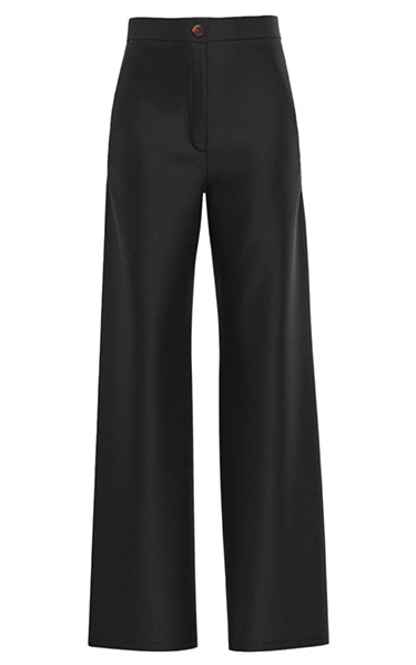 Emme Sax Wet Look Straight Pants Black