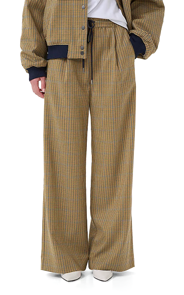 Gestuz Check Wide Pants Drawstring