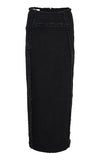 Gestuz Distressed Black Long Denim Skirt