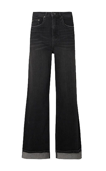 Gestuz Wide Jeans in Washed Black