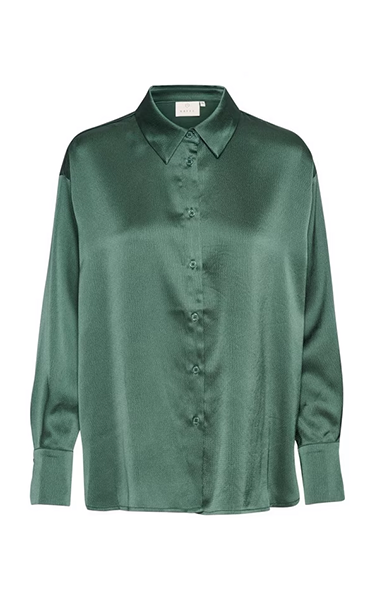 Kaffe Green Satin Blouse