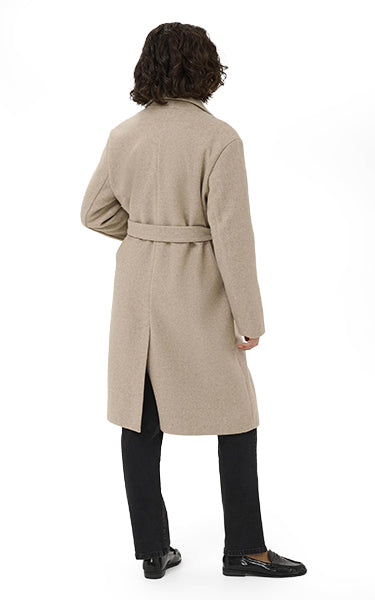 Kaffe Long Coat in Beige