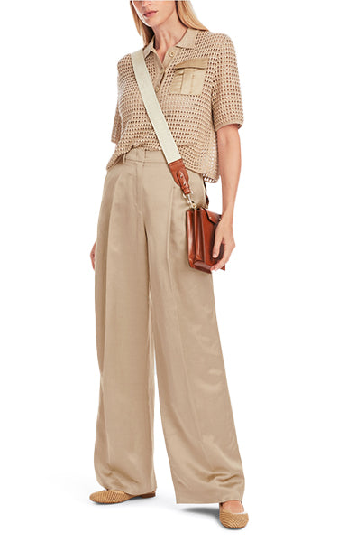 Marc Cain Macaron Satin Pants – Elegant Women's Trousers