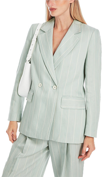 Marccain Stripe Blazer Breath – Viscose Linen Elegance