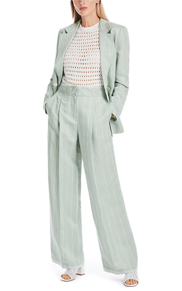 Wide-Leg Linen Pants – Marccain Stripe Viscose Linen