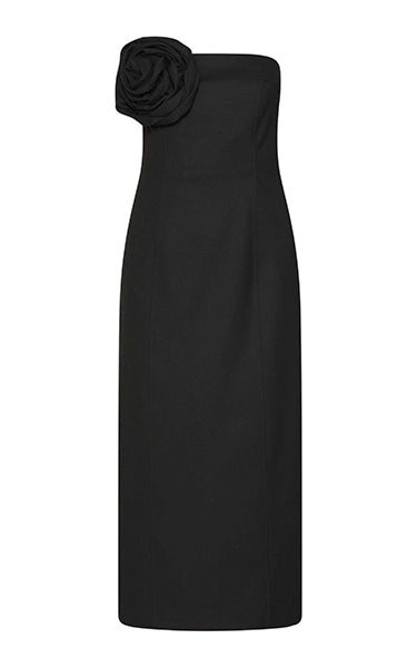 Marella Black Rosette Structured Dress
