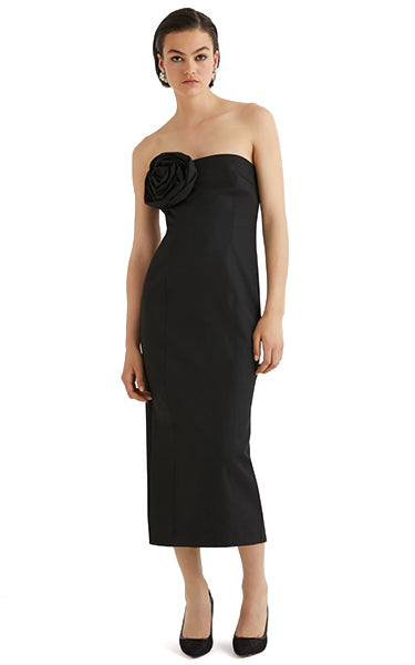 Marella Black Rosette Structured Dress