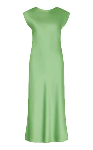 Marella Green Satin Dress Bias Cut