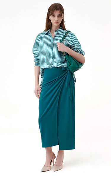 Marella Oversized Apotema Green Stripe Shirt