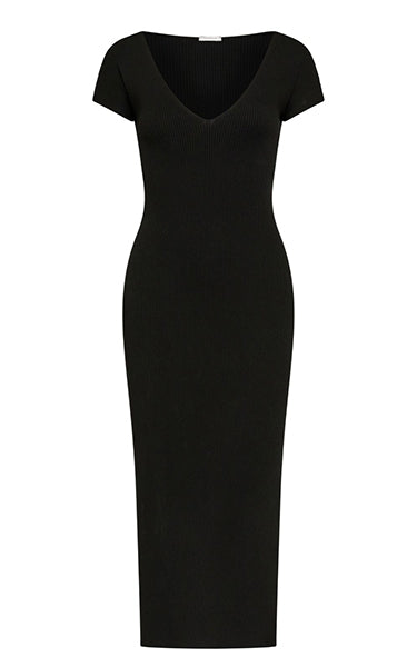 Marella Piadena Black Knit Rib Dress
