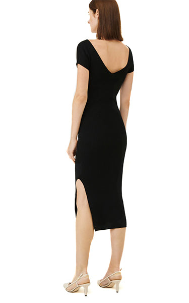 Marella Piadena Black Knit Rib Dress