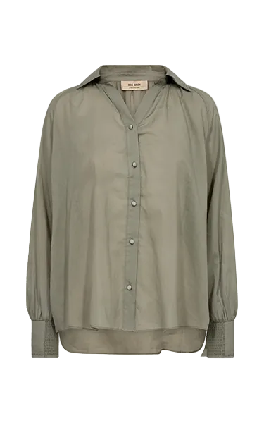 MOS MOSH Khaki Linen Shirt – Classic Style & Comfort