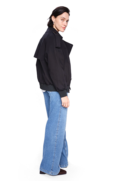 Mos Mosh Short Bomber Trench Black – Stylish & Versatile Jacket