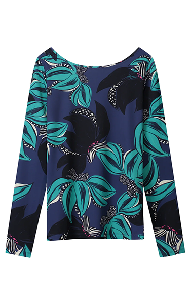 POM Amsterdam Loa Green Floral Top