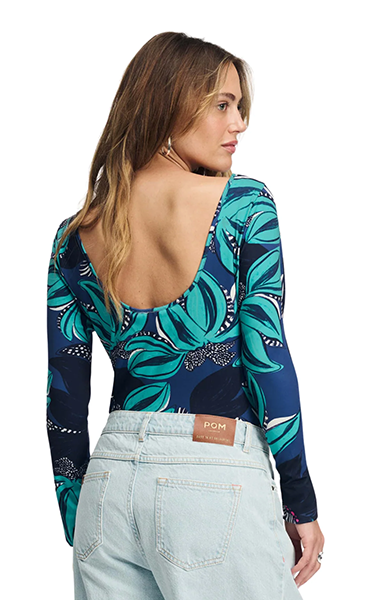 POM Amsterdam Loa Green Floral Top