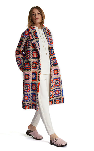 Rich & Royal Crochet Style Coat Multi