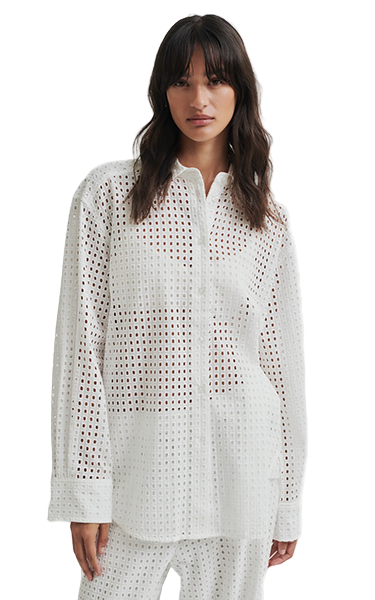 Second Female Basketweave Shirt White