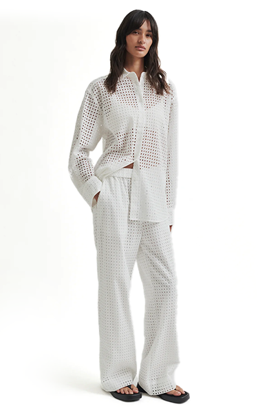 Second Female Basketweave Shirt White