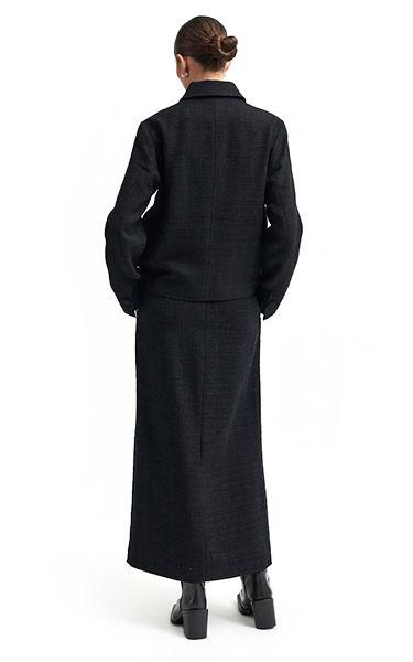 Second Female Black Mal Button Jacket