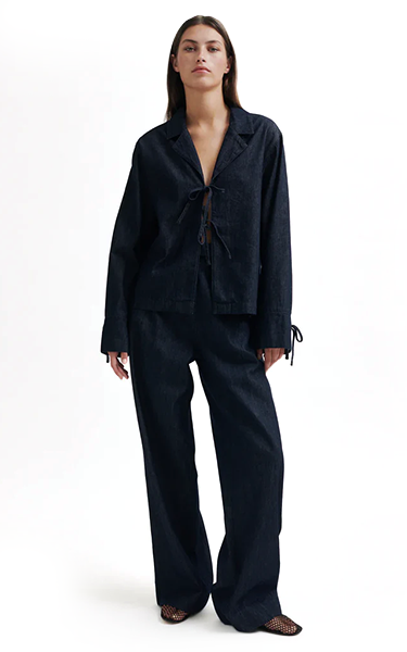 Second Female Denim Tie Shirt