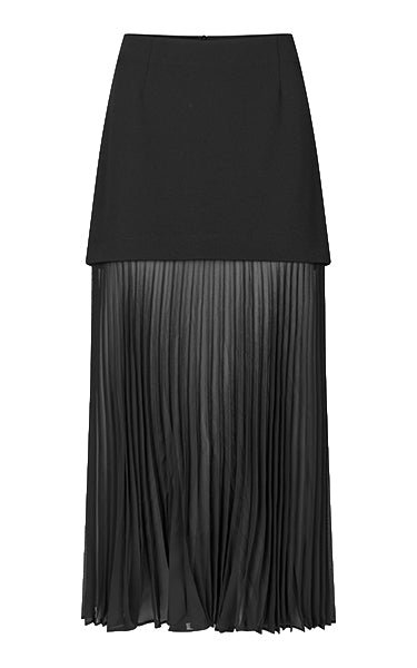 Second Female Pleated Long Skirt Black