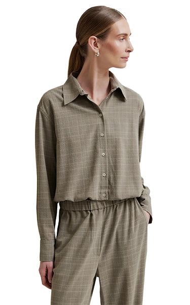 Second Female Textural Shirt Jacket Brown Melange