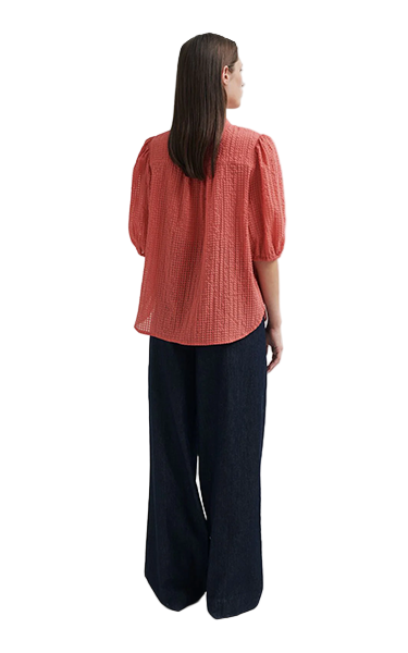 Second Female Textured Shirt in Spice Coral