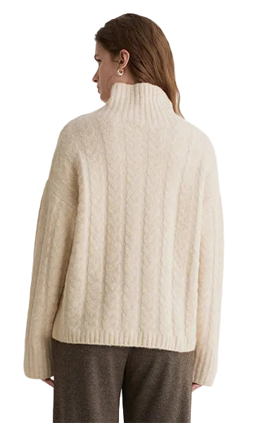 Yerse Cosy Cable Sweater Ecru