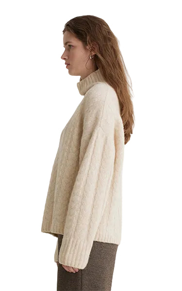 Yerse Cosy Cable Sweater Ecru