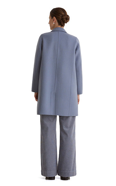 Yerse Midi Coat in Blue Grey