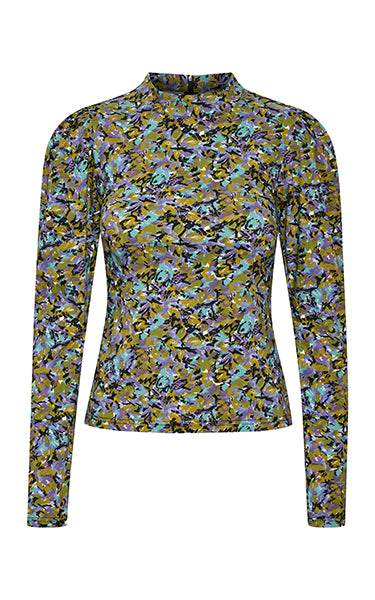 Gestuz Arina Puff Sleeve Top Floral