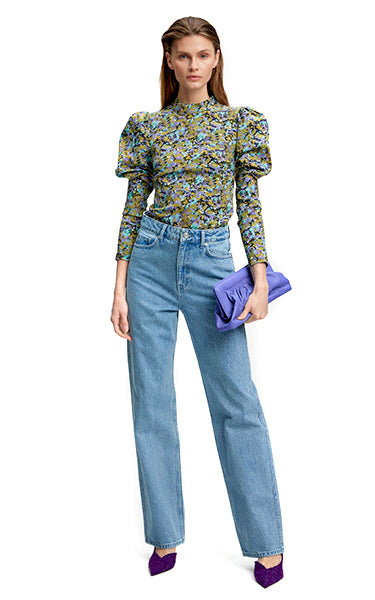 Gestuz Arina Puff Sleeve Top Floral