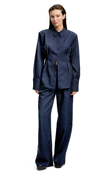 Gestuz Navy Pinstripe Pants