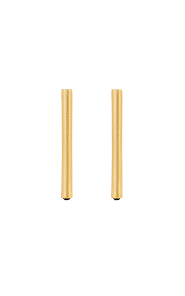 Marina Yglesias Large Tube Earrings Black Stone