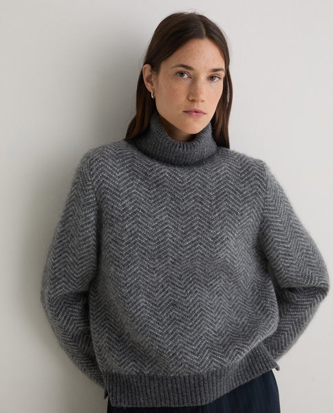 Yerse Grey Herringbone Jumper