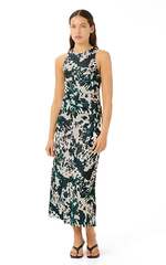 Gestuz Green Ox Satin Dress – Elegant Satin Midi Dress