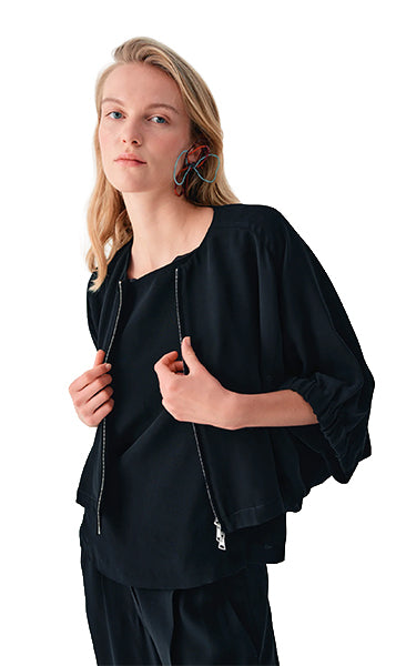 Beatrice B Black Short Zip Jacket