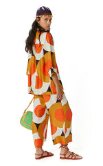 Beatrice B Circle Print Silk Blouse