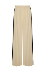 Beatrice B Cream Pants w Black Side Stripe