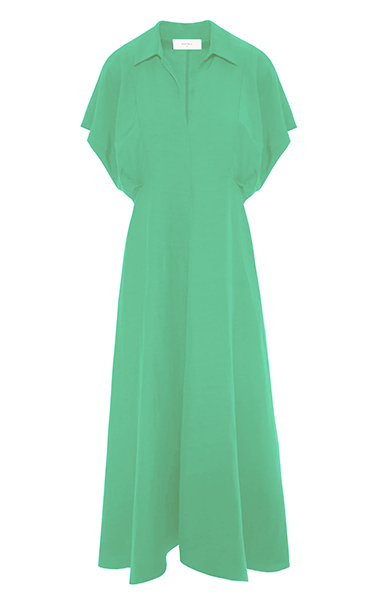 Beatrice B Linen Mix Dress in Seafoam
