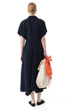 Beatrice B Navy Linen Mix Dress