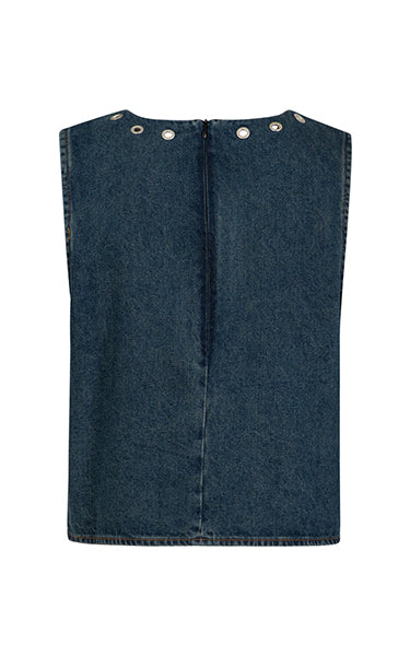 Coster Copenhagen Denim Eyelet Top